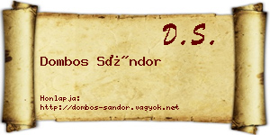 Dombos Sándor névjegykártya