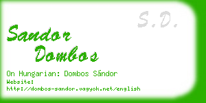sandor dombos business card