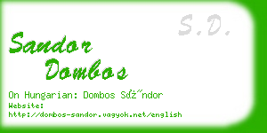 sandor dombos business card